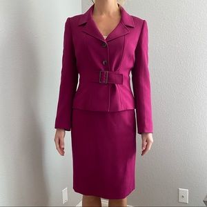 Tahari Women’s Bright Magenta Pink Skirted Suit